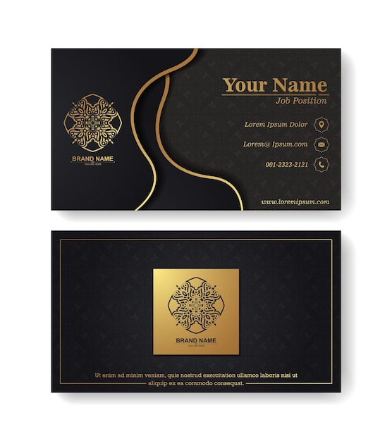 Vector luxury ornamental business cards template