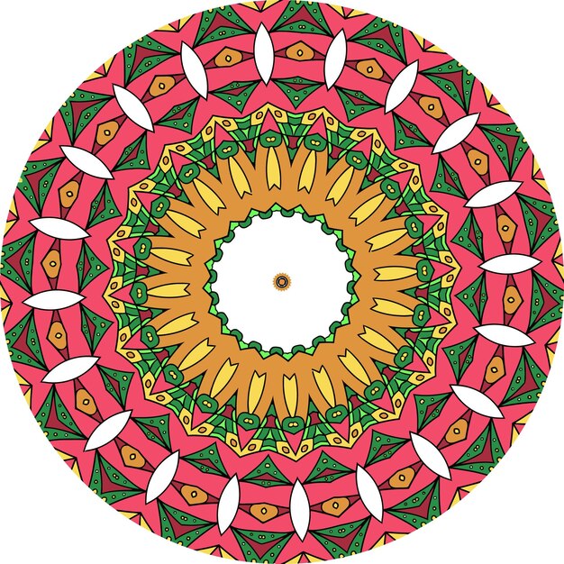 Luxury Ornamental Colorful Mandala Design Unusual Flower Shape. Oriental