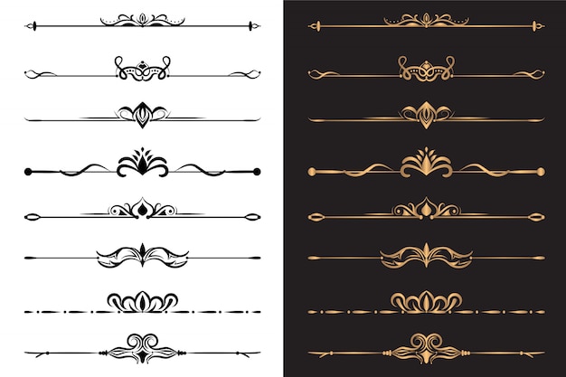 ベクトル 豪華な装飾要素と装飾的な仕切りセット