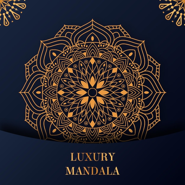 Sfondo di design mandala color oro ornamentale di lusso