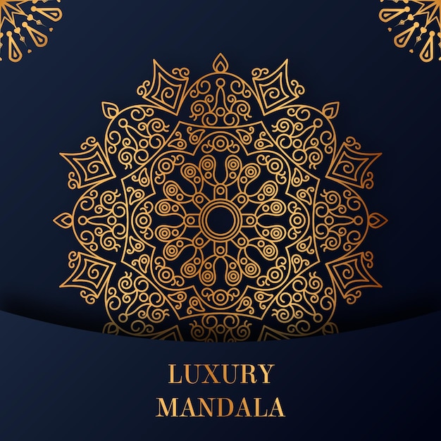 Vector luxury ornamental gold color mandala design background