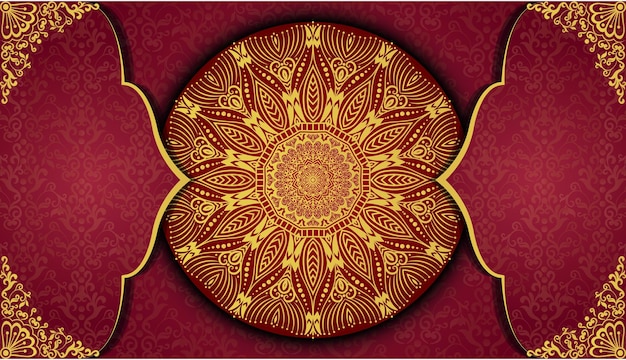 Luxury ornamental gold vintage greeting card design. Abstract beautiful luxury mandala design.