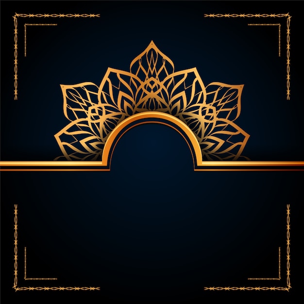 Luxury Ornamental Golden Arabesque Mandala Islamic Background.