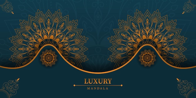 Luxury ornamental golden color abstract mandala