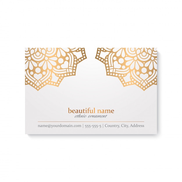 Luxury ornamental golden mandala business card