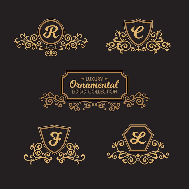 Vector luxury ornamental logo collection