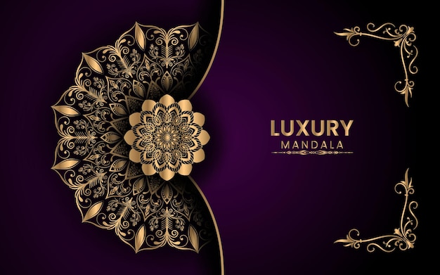 Sfondo islamico arabesco di mandala ornamentale di lusso per il festival milad un nabi vettore premium