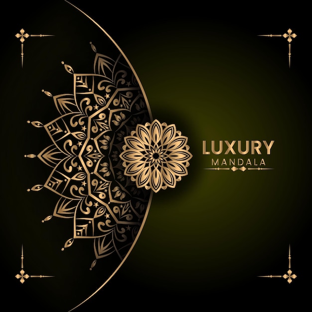 Sfondo islamico arabesco di mandala ornamentale di lusso per il festival milad un nabi vettore premium