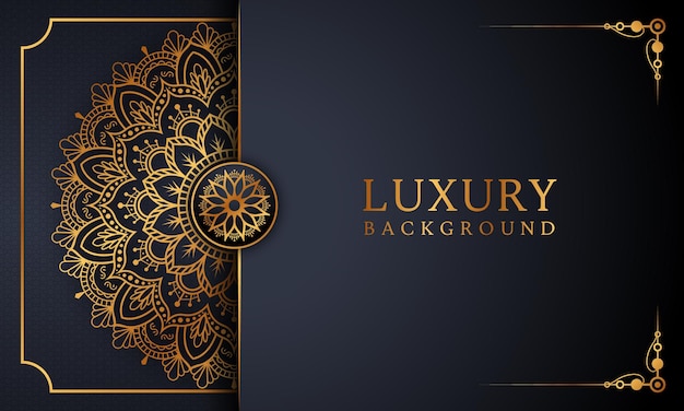 Luxury ornamental mandala background design in golden arabesque pattern Premium Vector