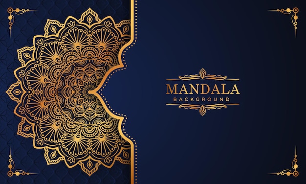 Luxury ornamental mandala background design in golden arabesque pattern Premium Vector