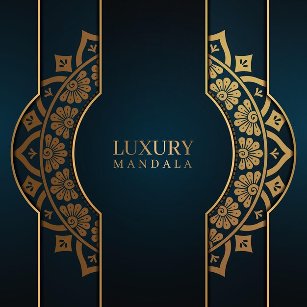 Luxury ornamental mandala background design with golden arabesque east style