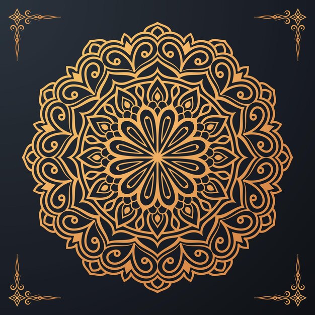 Vector luxury ornamental mandala background design with golden arabesque pattern