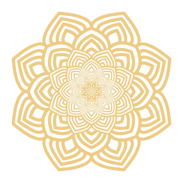 Mandala ornamentale di lusso in colore oro