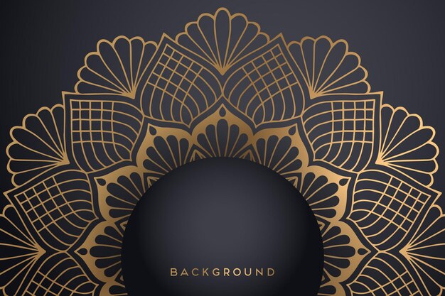 Luxury ornamental mandala background in gold color.