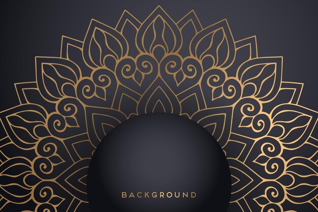 Luxury ornamental mandala background in gold color.