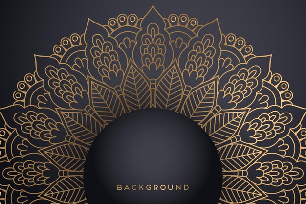 Luxury ornamental mandala background in gold color.