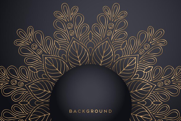 Luxury ornamental mandala background in gold color.