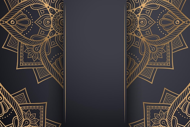 Luxury ornamental mandala  background in gold color 