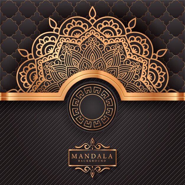 Luxury ornamental mandala background in gold color