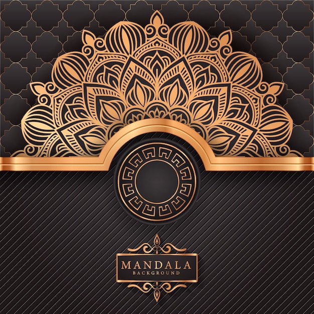 Vector luxury ornamental mandala background in gold color