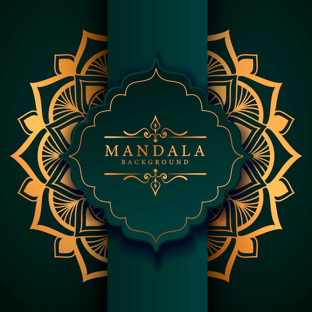 Sfondo di mandala ornamentale di lusso in colore oro