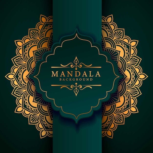 Sfondo di mandala ornamentale di lusso in colore oro