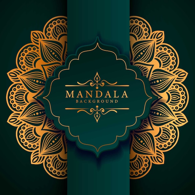 Luxury ornamental mandala background in gold color