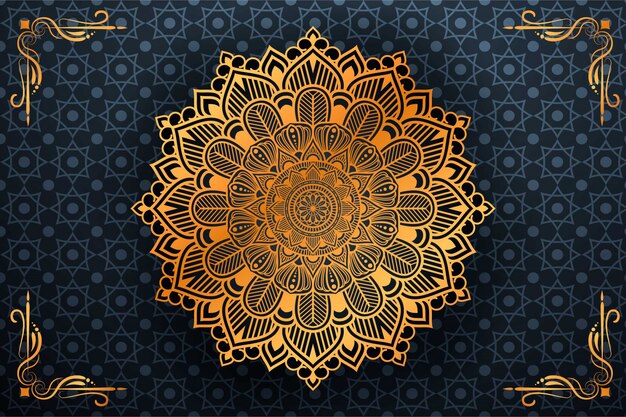 Luxury ornamental mandala background in gold color