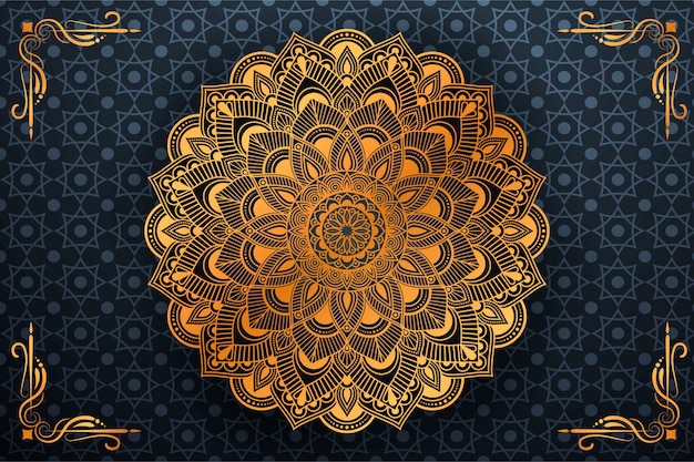 Luxury ornamental mandala background in gold color