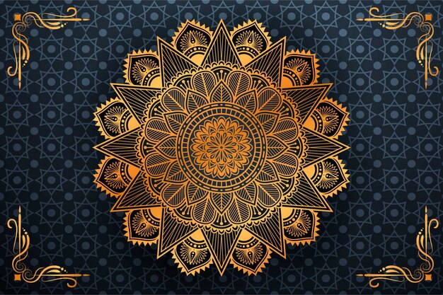 Luxury ornamental mandala background in gold color