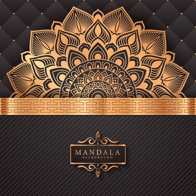 Luxury ornamental mandala background in gold color