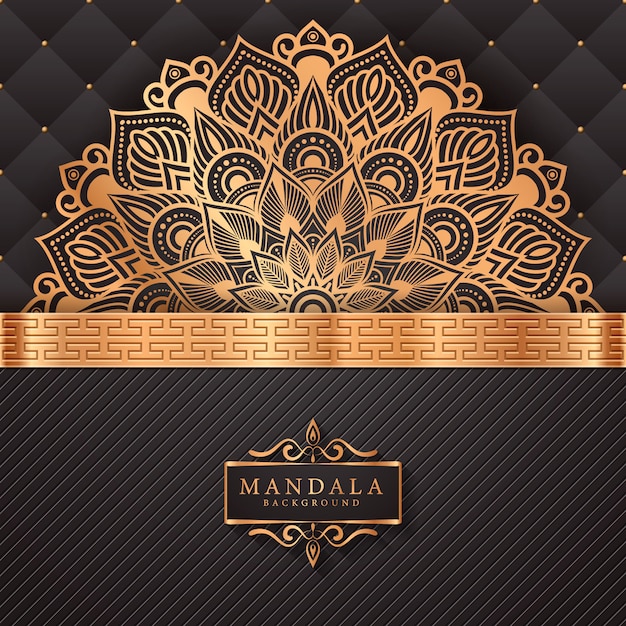 Luxury ornamental mandala background in gold color