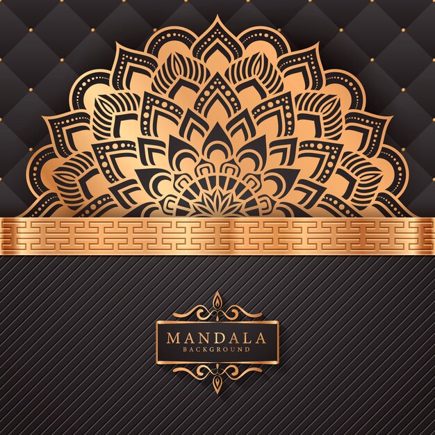 Sfondo di mandala ornamentale di lusso in colore oro