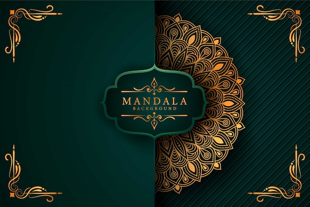 Luxury ornamental mandala background in gold color