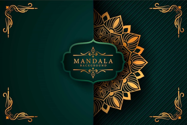 Luxury ornamental mandala background in gold color