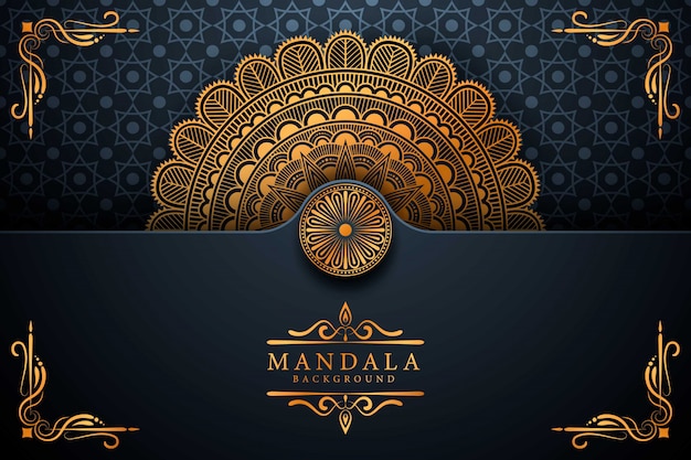 Luxury ornamental mandala background in gold color