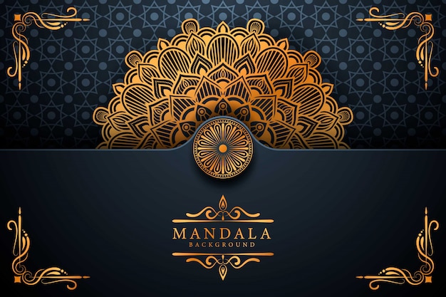 Luxury ornamental mandala background in gold color