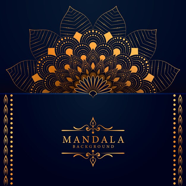 Vector luxury ornamental mandala background in gold color