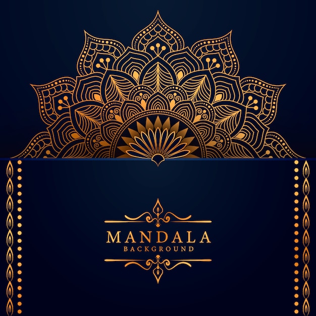 Luxury ornamental mandala background in gold color