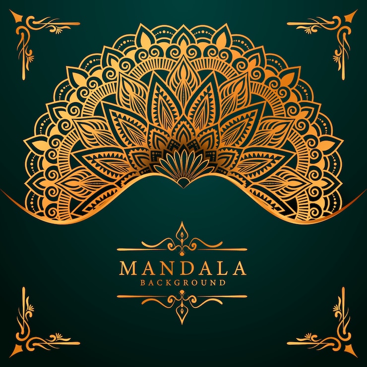 Vector luxury ornamental mandala background in gold color
