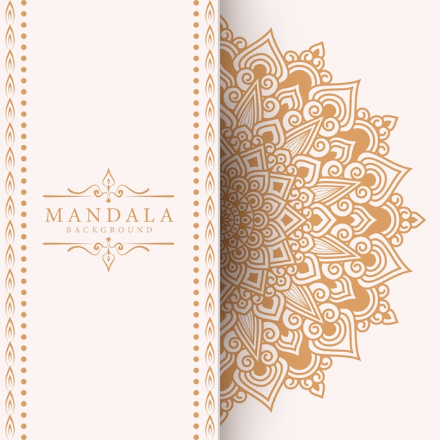 Luxury ornamental mandala background in gold color