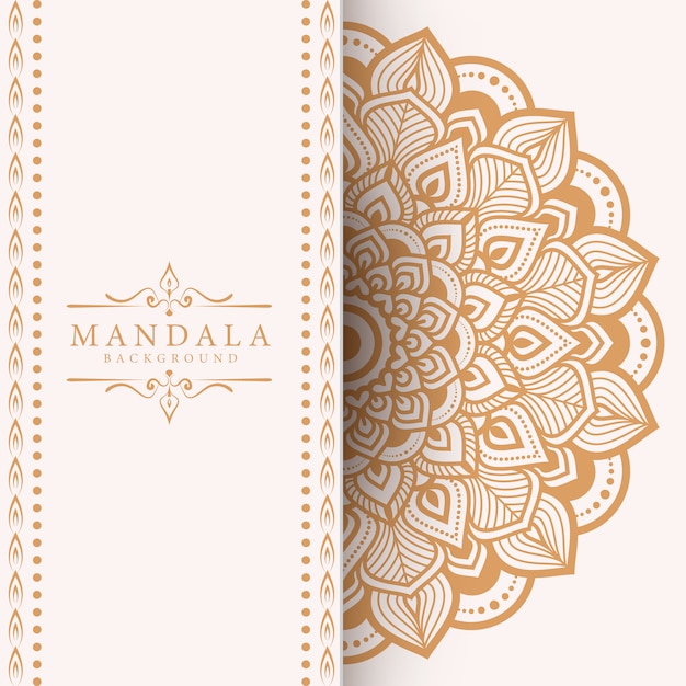 Luxury ornamental mandala background in gold color