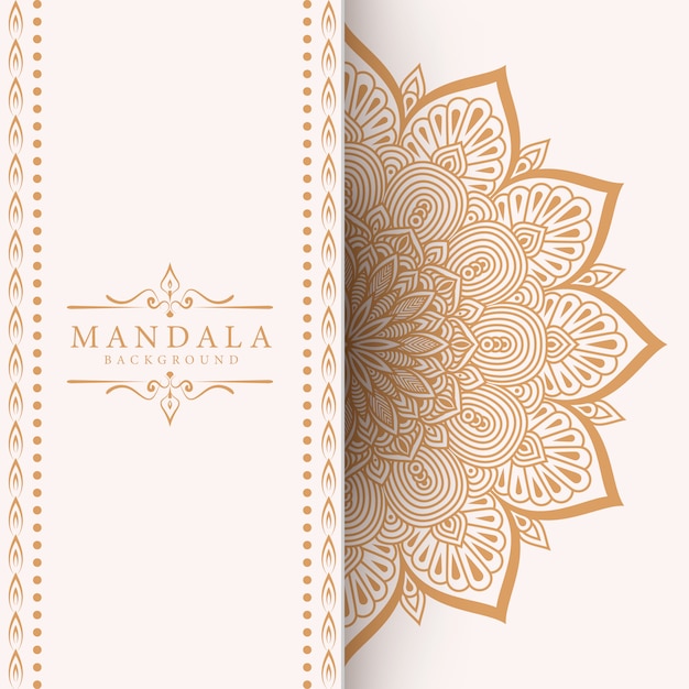 Luxury ornamental mandala background in gold color