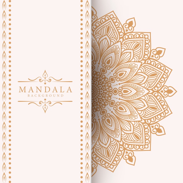 Luxury ornamental mandala background in gold color