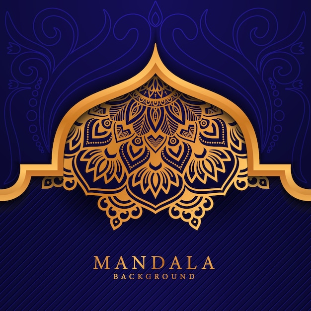 Luxury ornamental mandala background in gold color