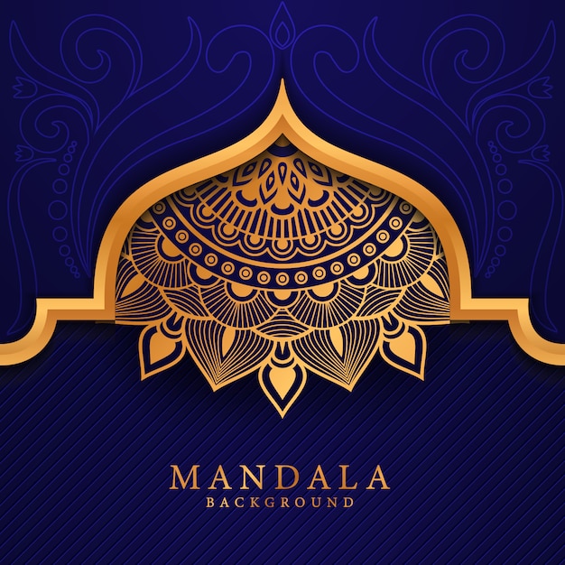 Luxury ornamental mandala background in gold color