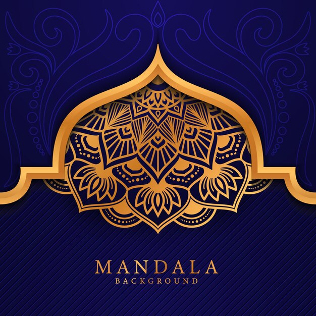 Luxury ornamental mandala background in gold color