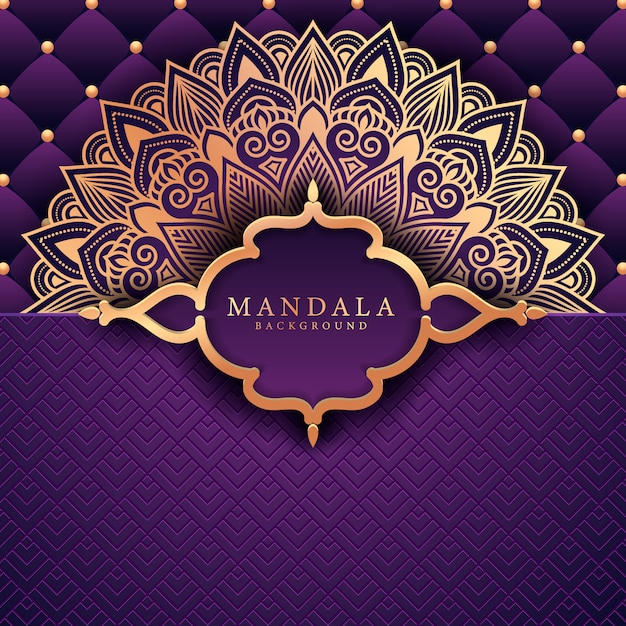 Luxury ornamental mandala background in gold color