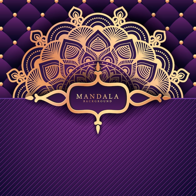 Vector luxury ornamental mandala background in gold color