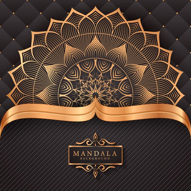 Luxury ornamental mandala background in gold color